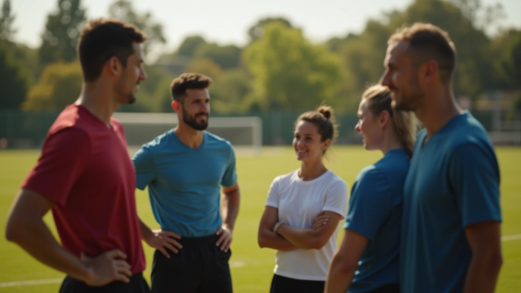 Equipa desportiva em comunicação
